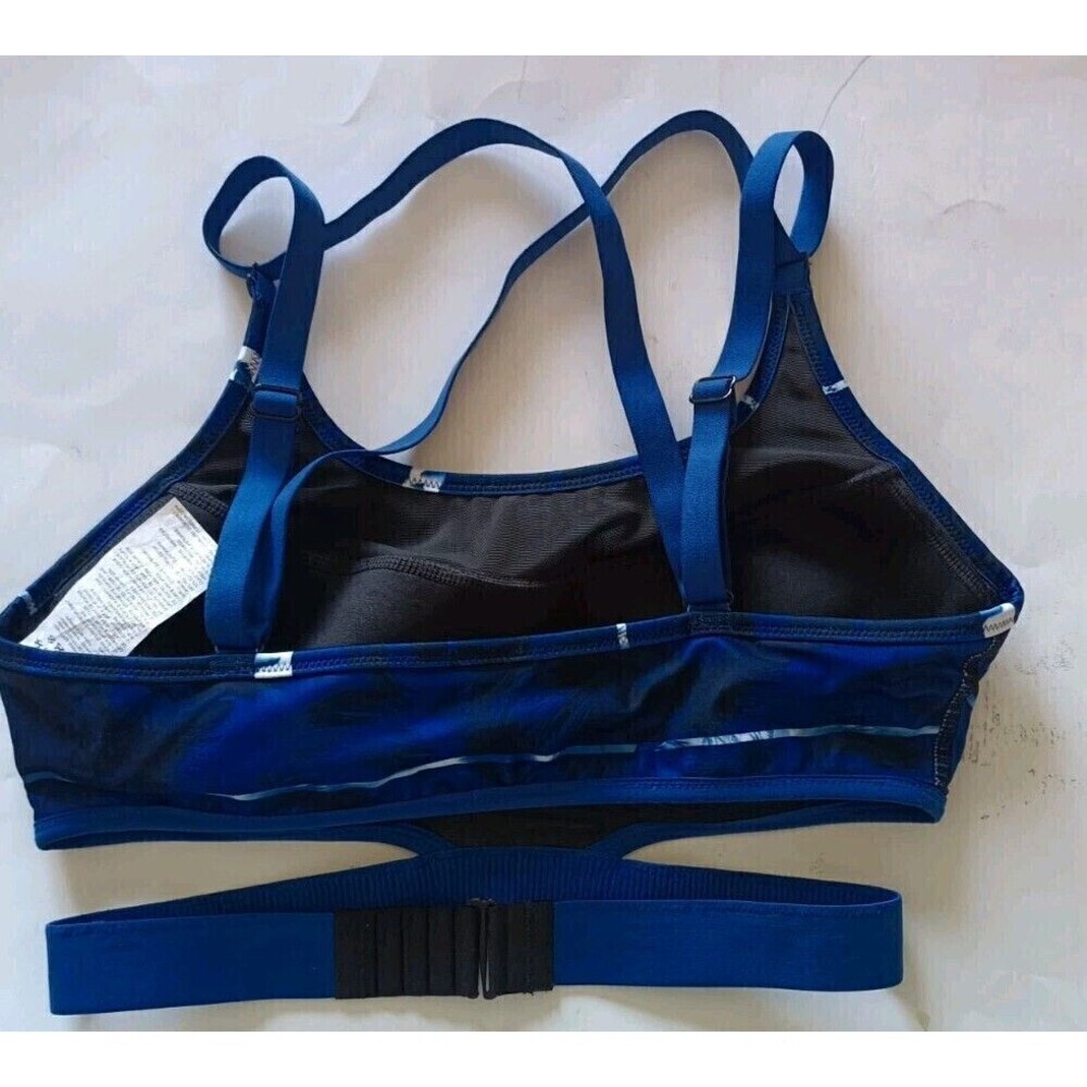 PUMA Sports Bra Size Medium Powershape Future Mid Impact Black Blue Strappy - Picture 9 of 13